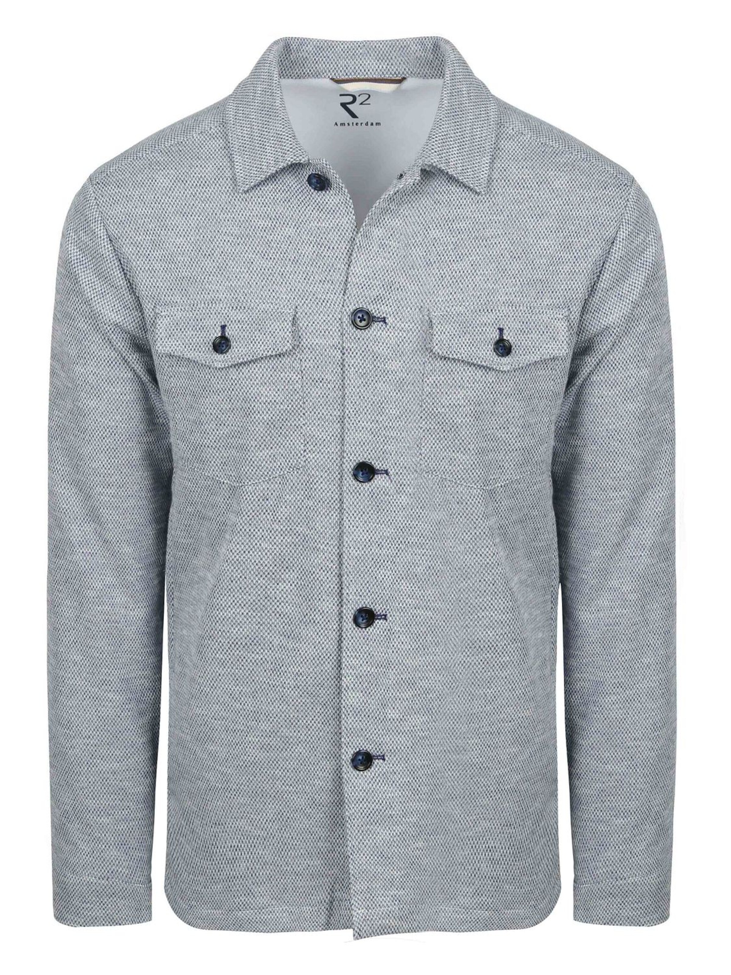 R2 Amsterdam Regular fit Button Up Shirt in Blue: front
