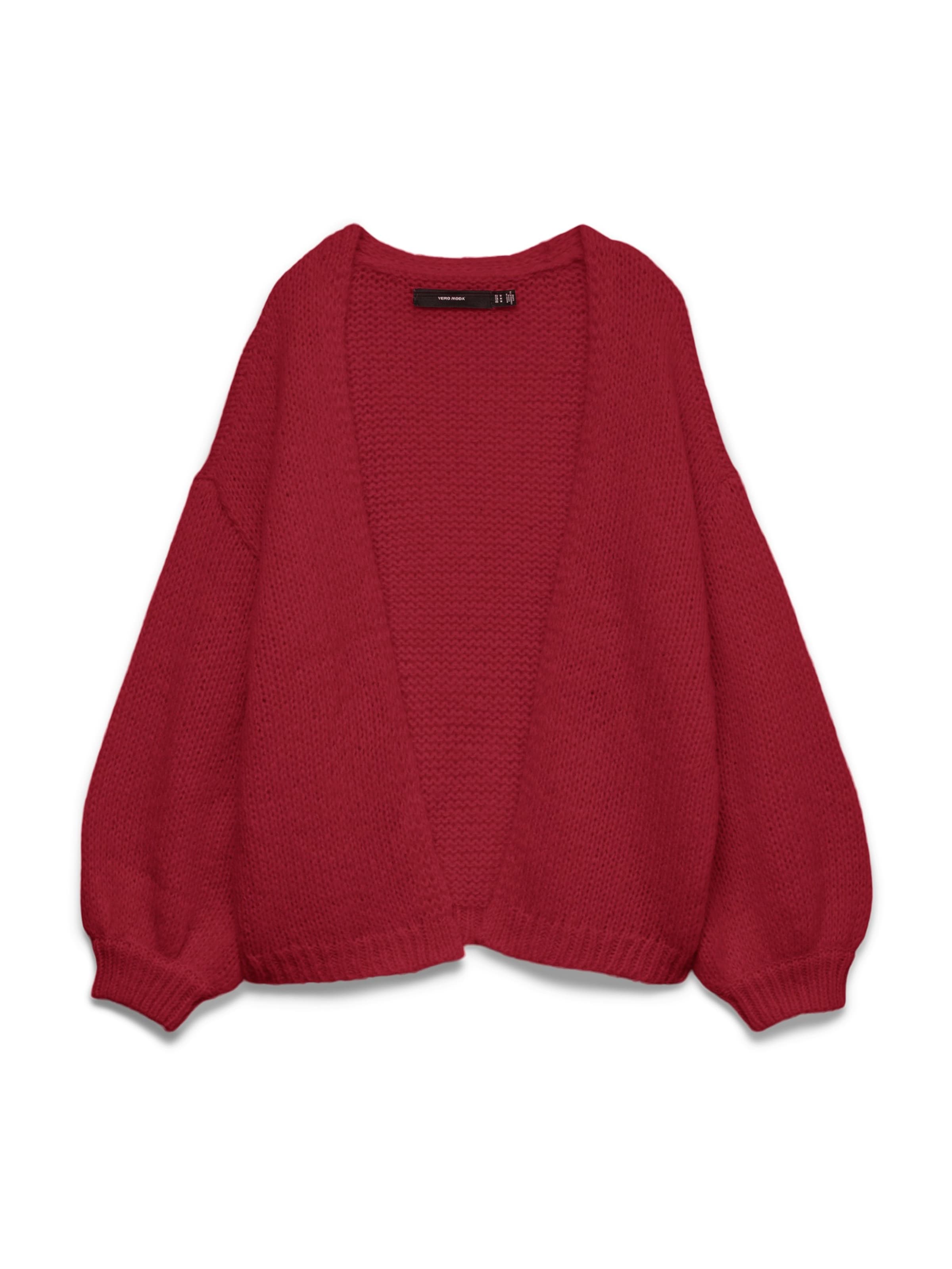 Geacă tricotată 'VMMAYBE' pe XS VERO MODA pe roșu bordeaux, Vizualizare produs