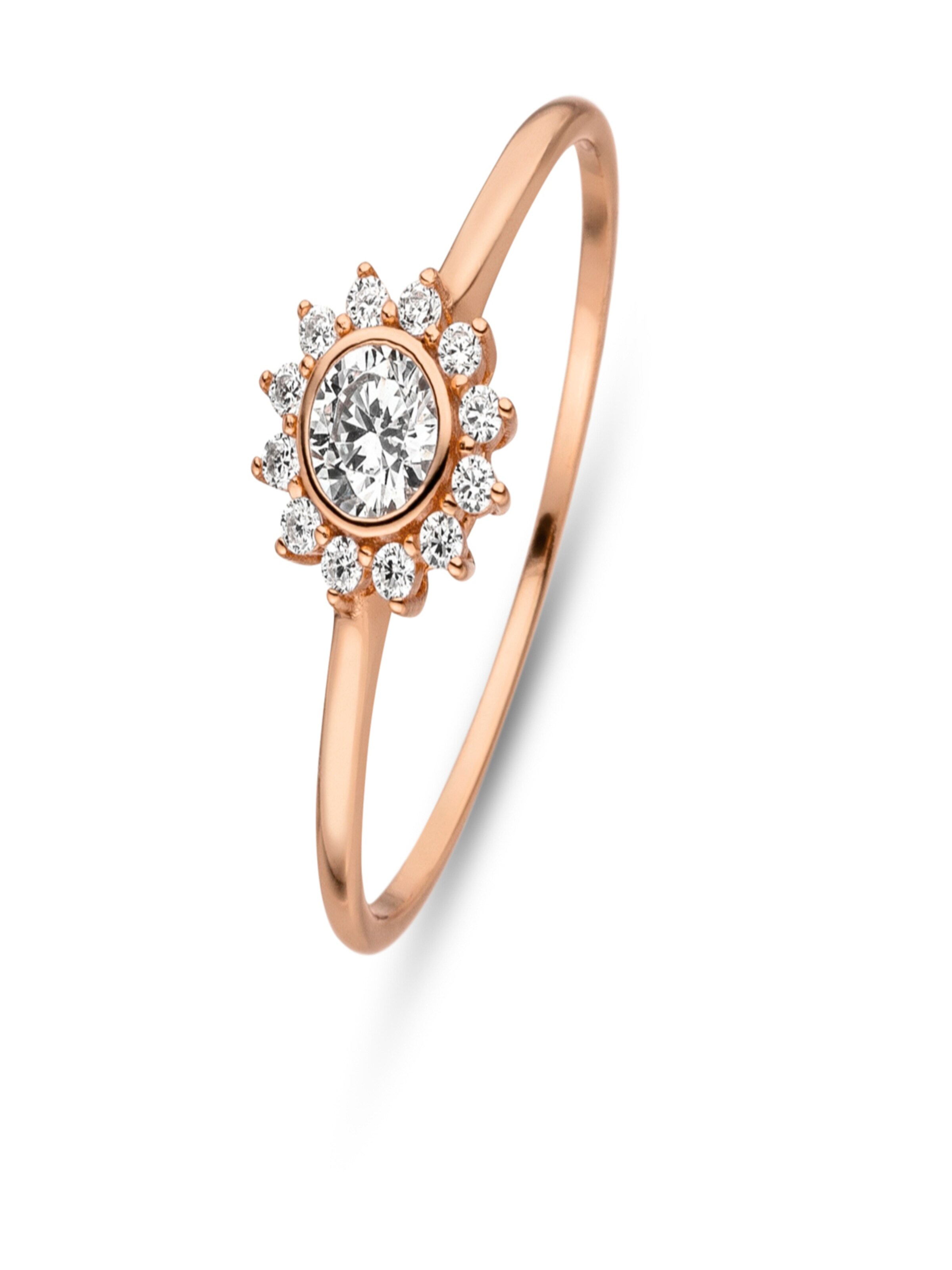 Fiocco Jewelry Ring 'Halo-sun' in Pink: front