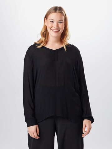 KAFFE CURVE Bluse 'Ami' i sort: forside