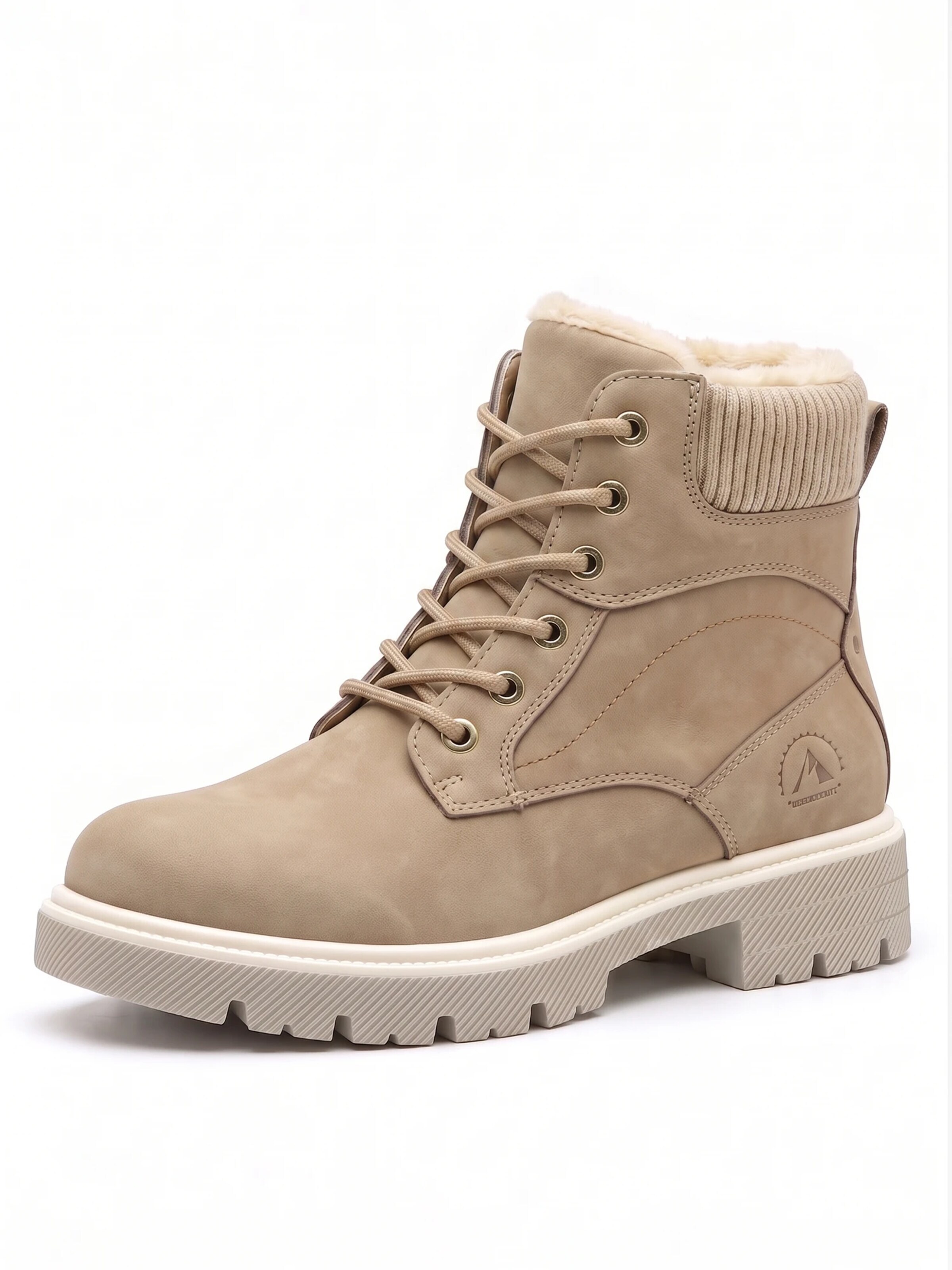 TorWeit Enkellaarsje 'Collar Lace Up Casual Ankle Boots' in Bruin