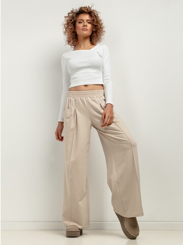 TESSITA Wide Leg Hose in Beige
