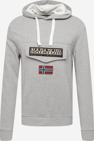 NAPAPIJRI Sweatshirt 'BURGEES SUM' in Grijs: voorkant