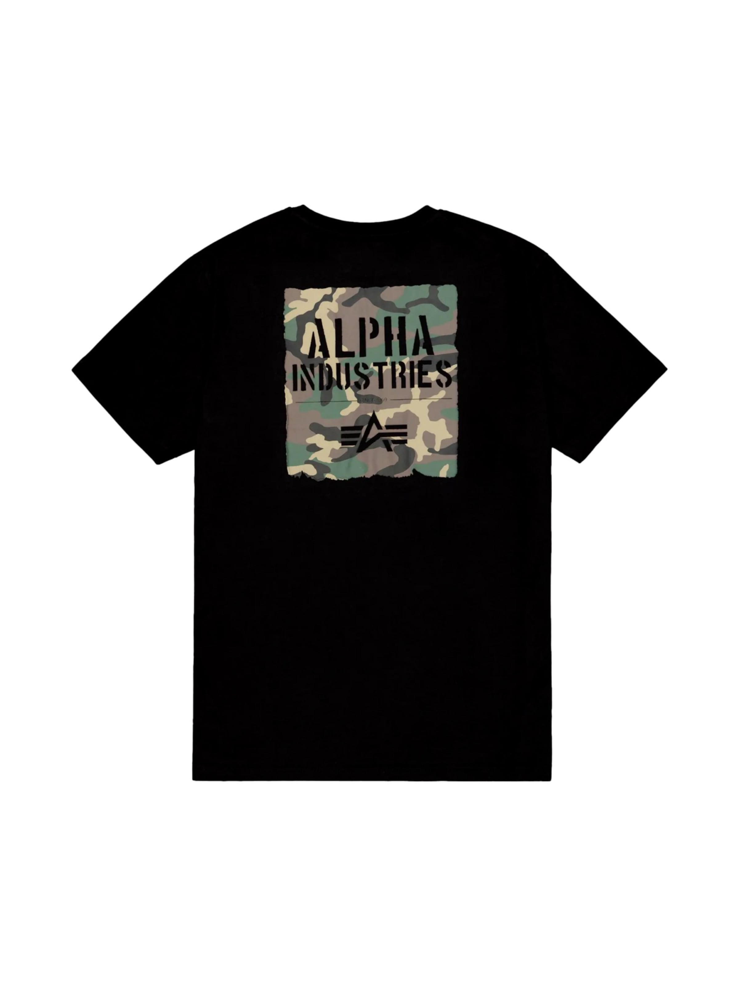Maglietta 'Camo Print' di ALPHA INDUSTRIES in nero