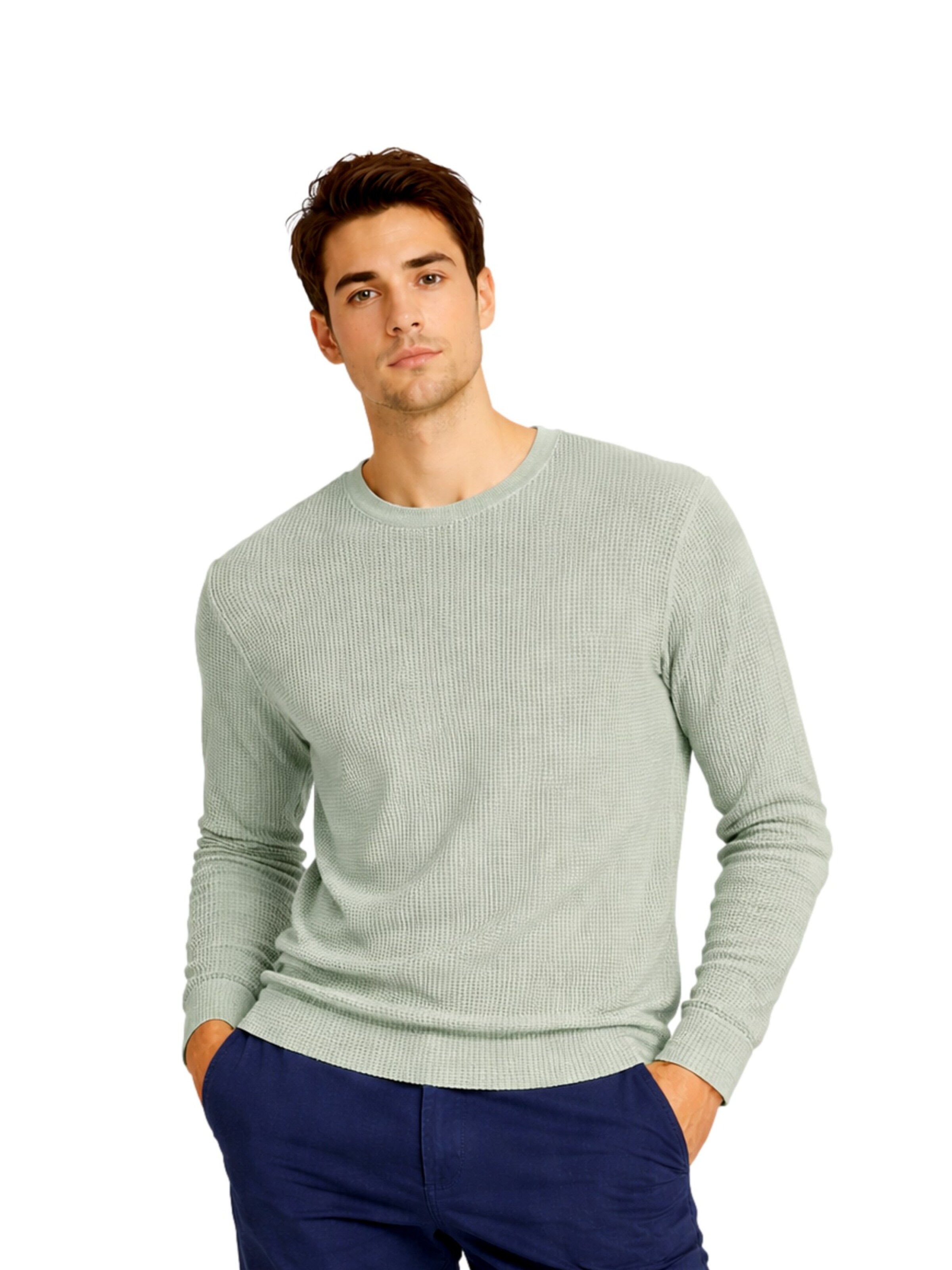 Pull-over 'Jadiel' INDICODE en vert : devant