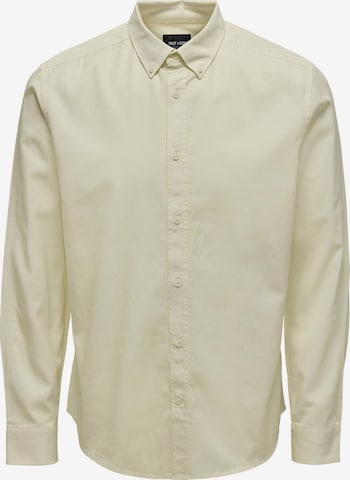 Only & Sons Regular fit Button Up Shirt 'TY' in Yellow: front