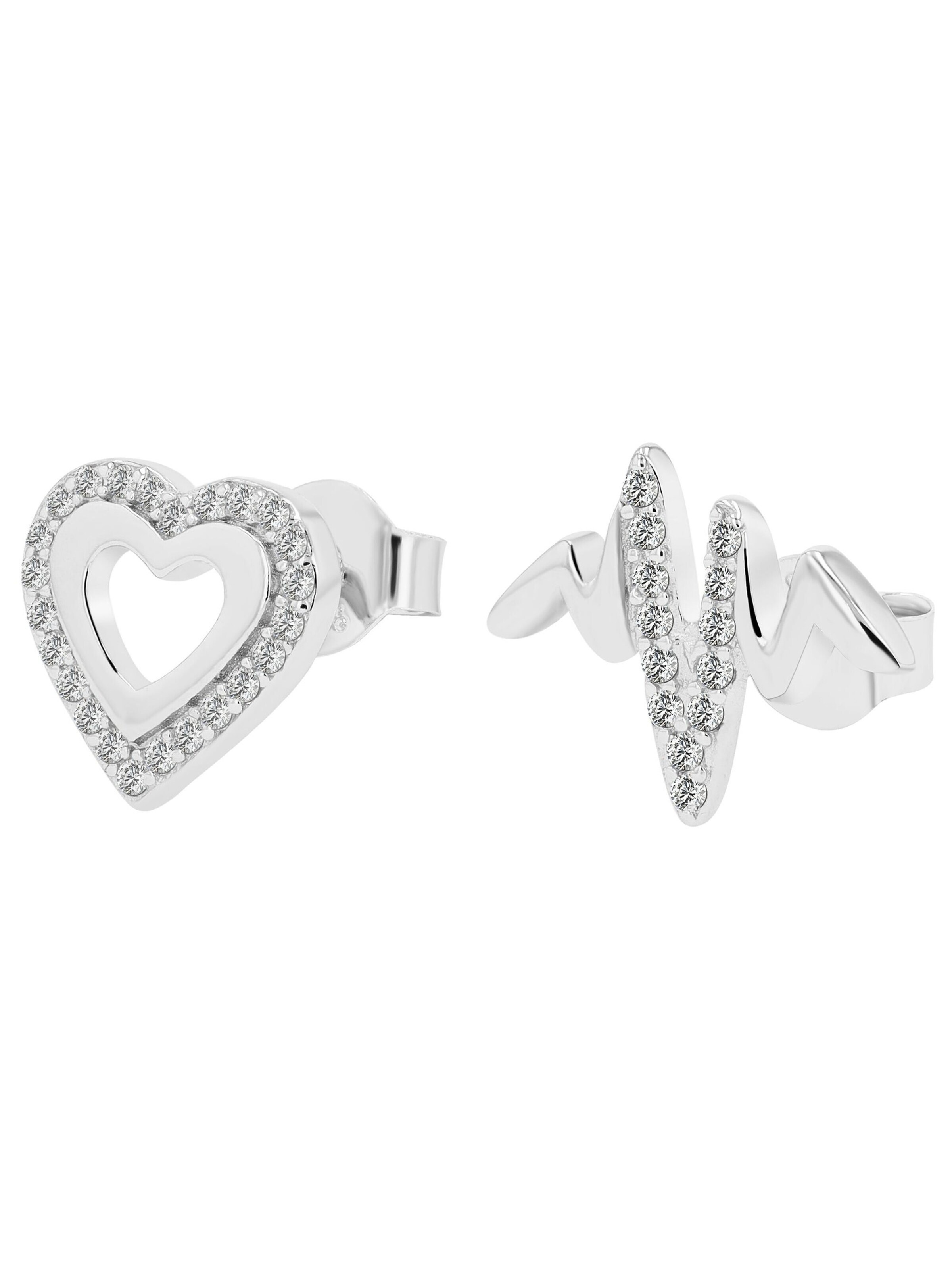 Akzent Earrings '"Lira" aus 925 Sterlingsilber, rhodiniert, langlebig' in Silver