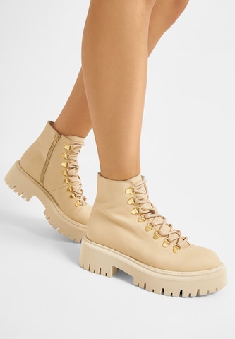 Last Studio Lace-Up Ankle Boots 'Lisha' in Beige