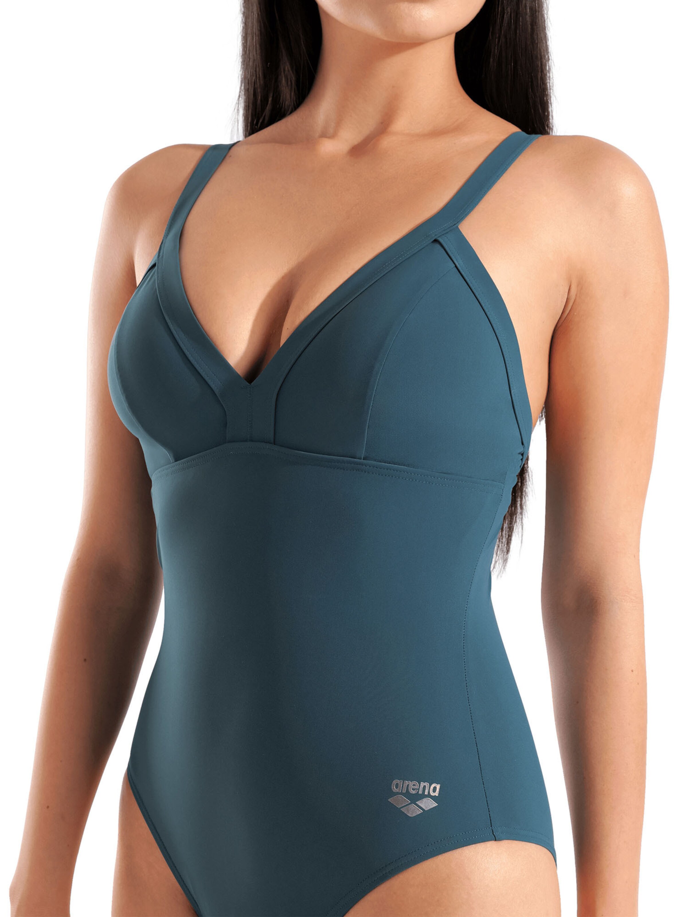 ARENA Bustier Strój kąpielowy modelujący sylwetkę 'SHAPEWEAR  C-CUP' w kolorze zielony