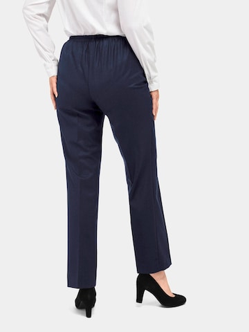 Goldner Regular Pleated Pants 'Martha' in Blue