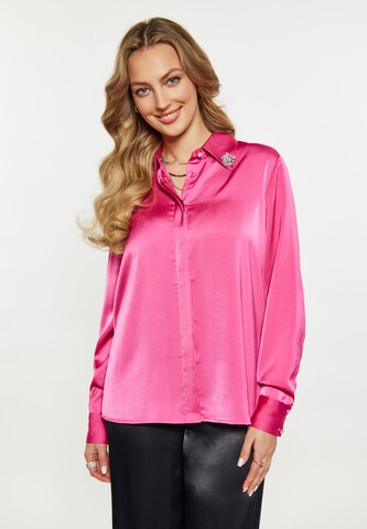 Camicia da donna di faina in rosa: frontale