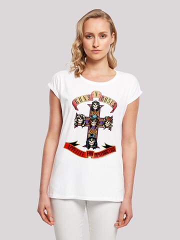 T-shirt 'Guns 'n' Roses' F4NT4STIC en blanc : devant