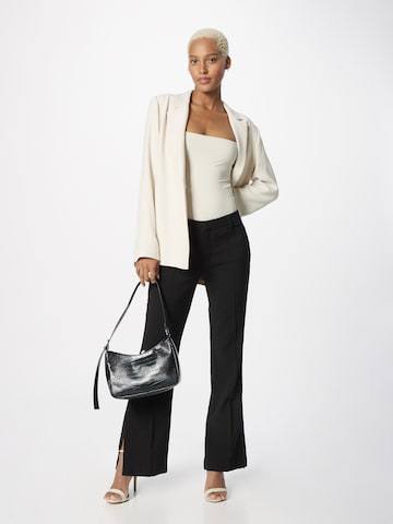 Gina Tricot Flared Trousers with creases 'Rosie' in Black