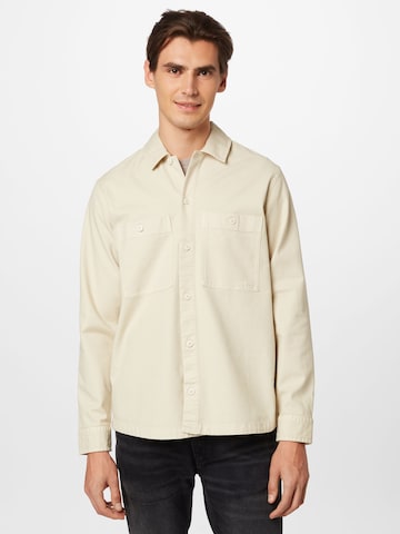 BOSS Orange Regular fit Button Up Shirt 'Locky' in Beige: front