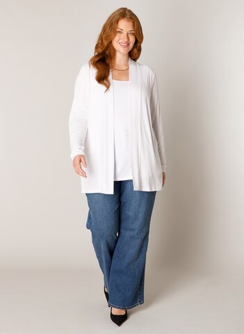 BASE LEVEL CURVY Knit Cardigan in White