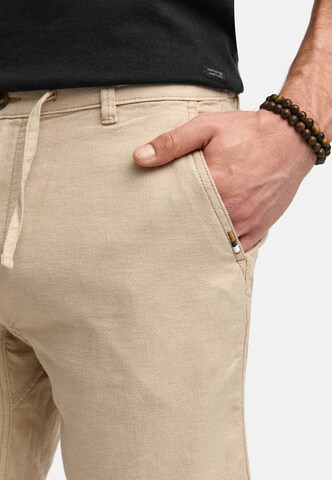 INDICODE JEANS Regular Trousers 'Erwil' in Beige