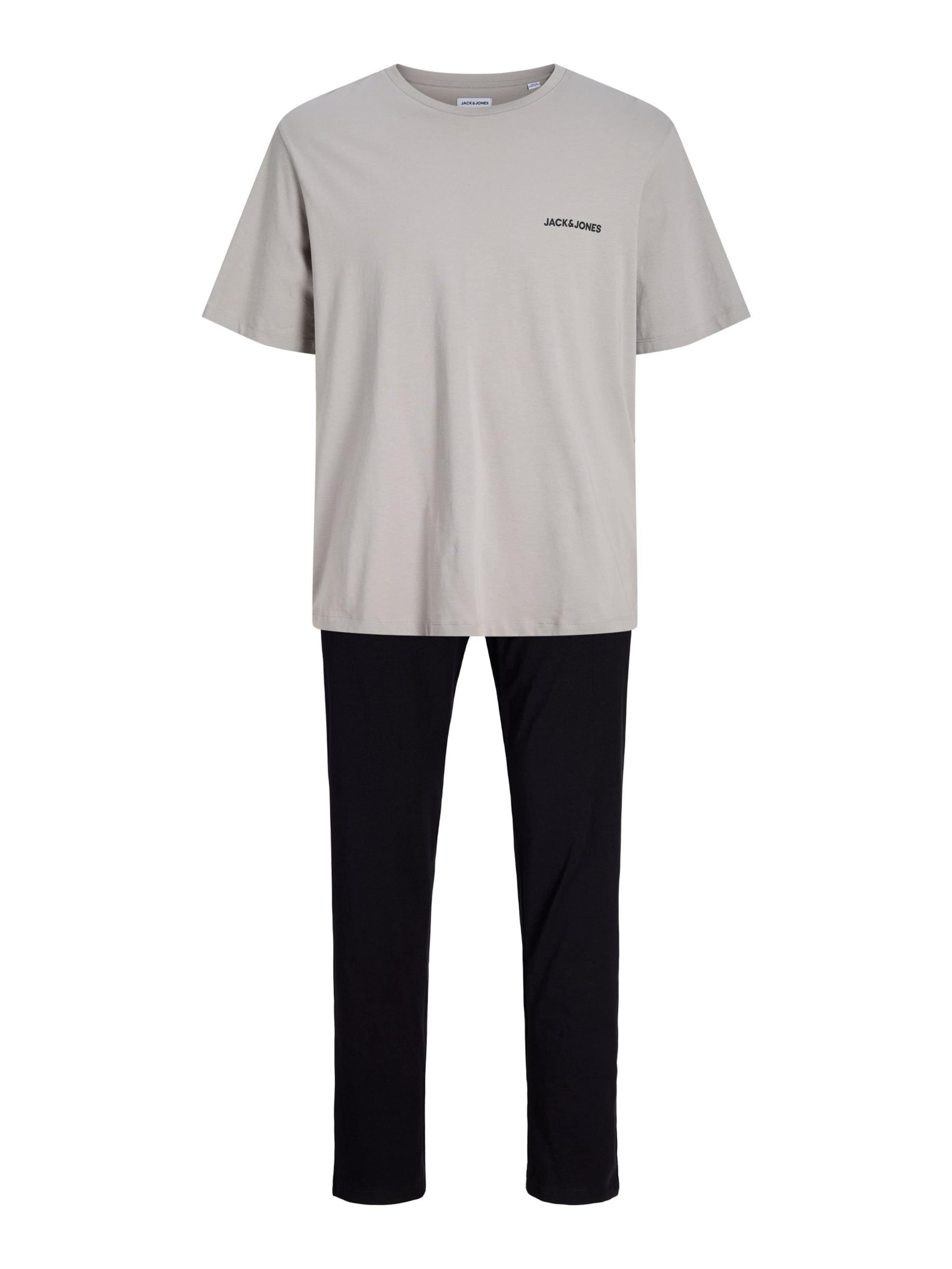JACK & JONES Pitkä pyjama 'JACEVEREST' koossa L värissä harmaa / musta, Tuotenäkymä