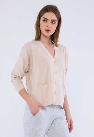 Basics and More Gebreid vest 'Natalya' in Beige