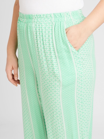 ONLY Carmakoma Široke hlačnice Hlače 'Marrakesh' | zelena barva