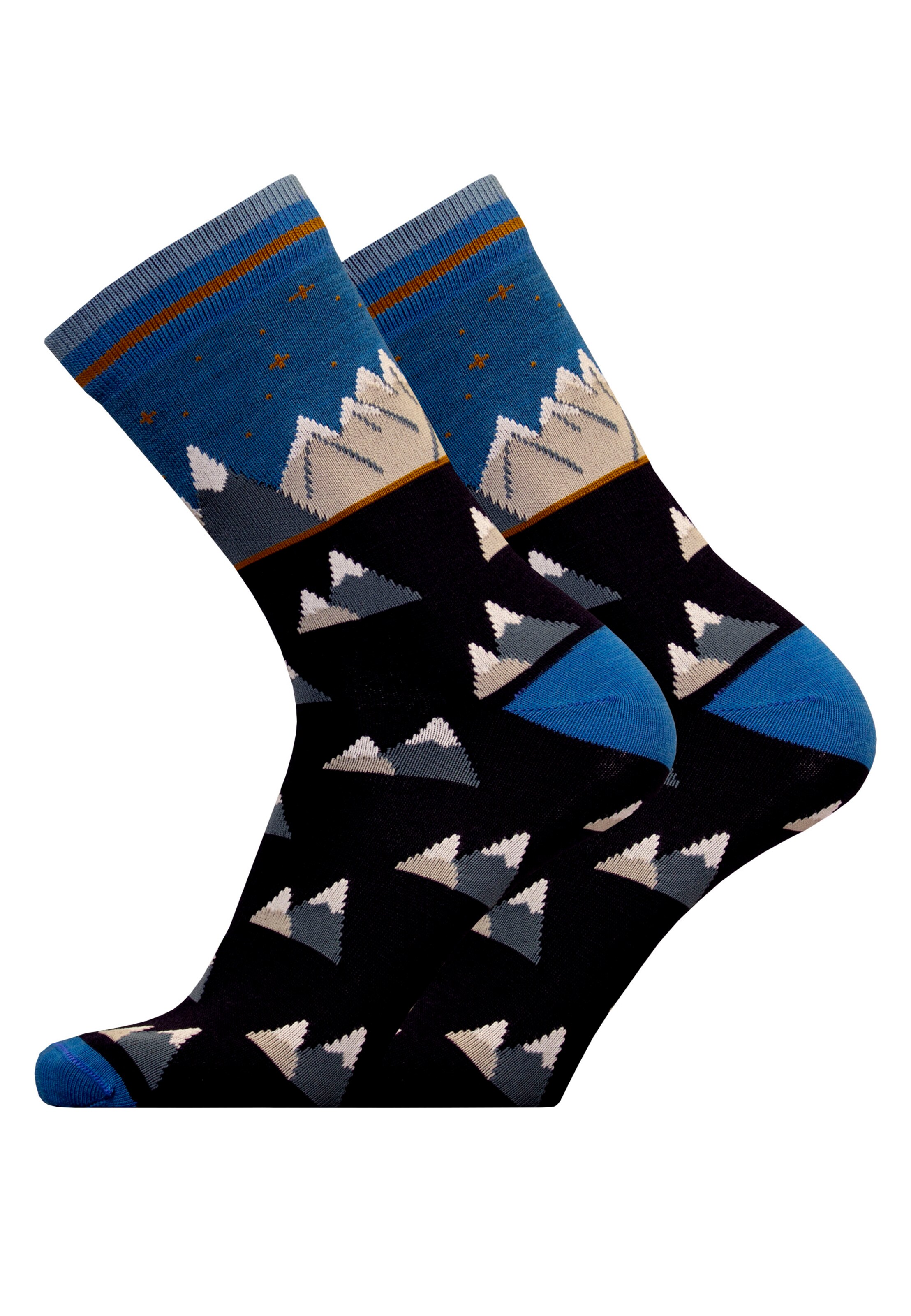 UphillSport Socken 'MOUNTAINS' in Blau: Vorderseite