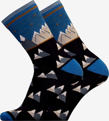 UphillSport Socken 'MOUNTAINS' in Blau: predná strana