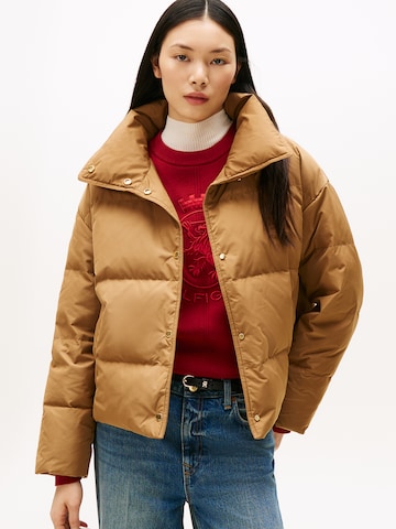 TOMMY HILFIGER Prehodna jakna | rjava barva: sprednja stran