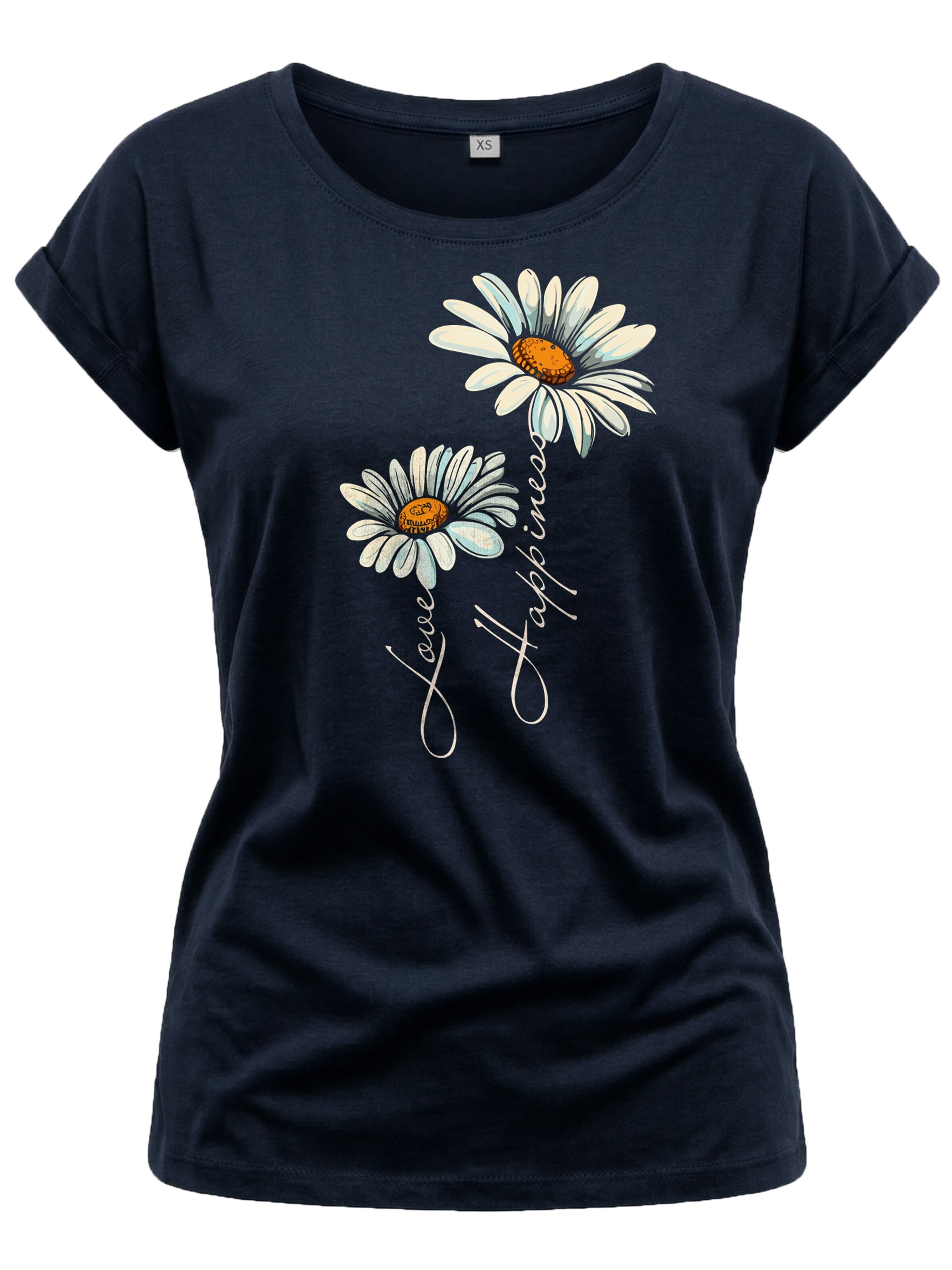 MAKAYA Shirt 'Gänseblümchen' in Blue: front