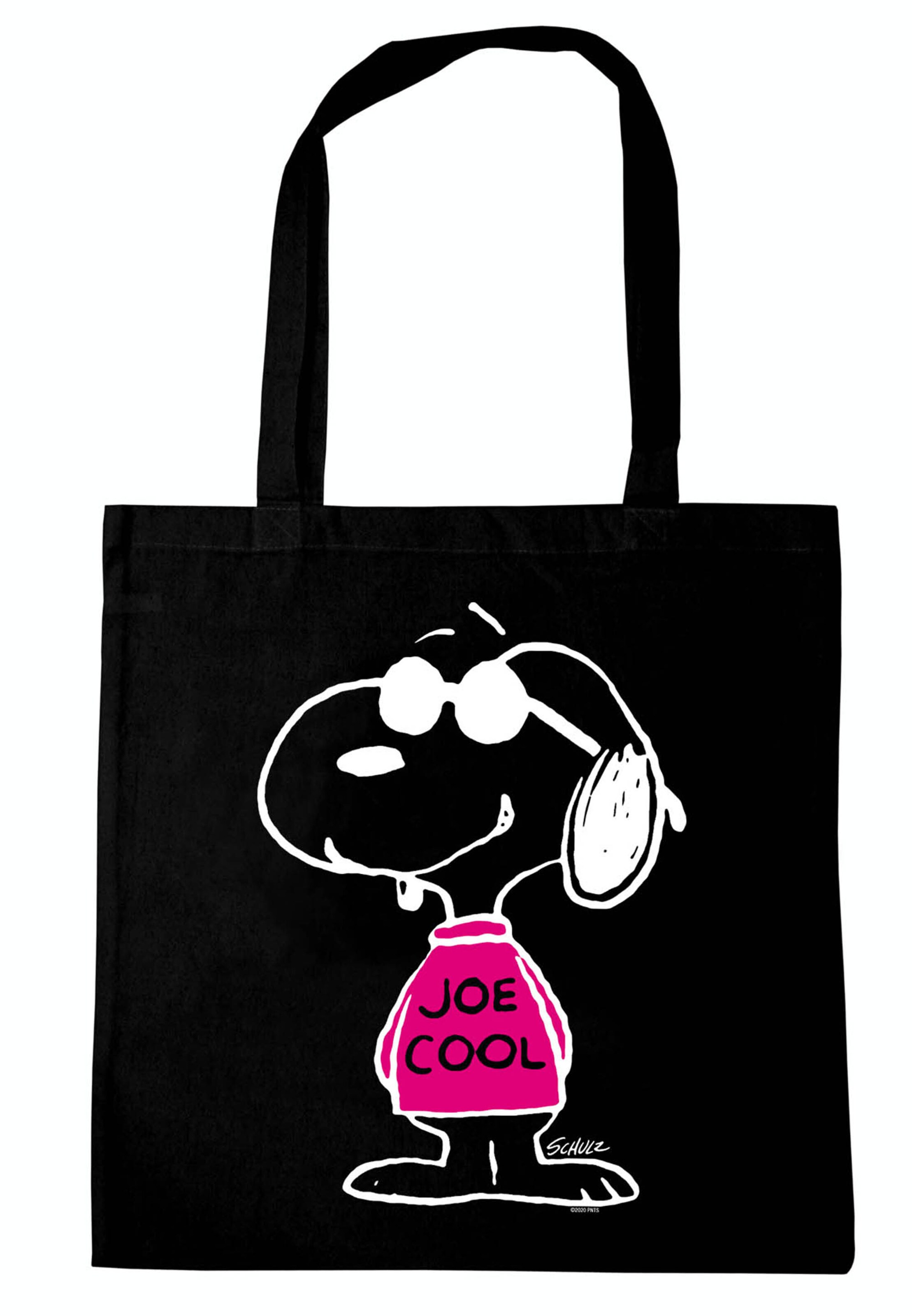 LOGOSHIRT Shopper 'Peanuts - Snoopy' in Black: front
