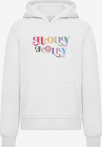 Merchcode Sweatshirt 'Christmas Holly Jolly' in White: front