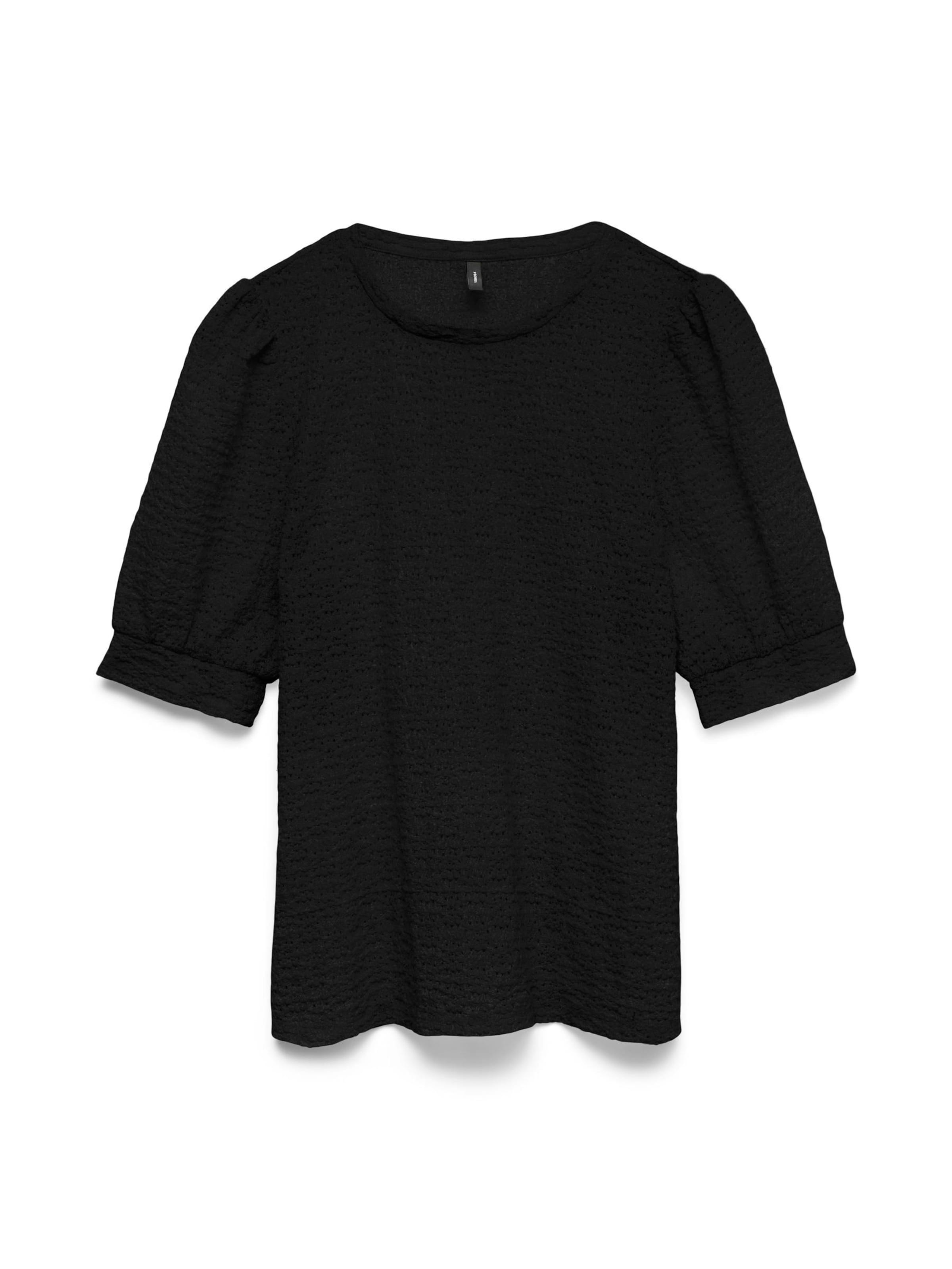 VERO MODA Shirt 'VMFlower' in Zwart: voorkant