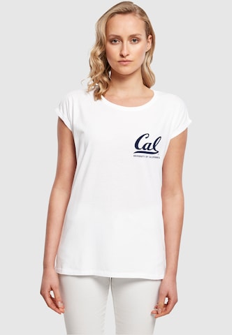 Merchcode Shirt 'Berkeley University - CAL' in Wit: voorkant