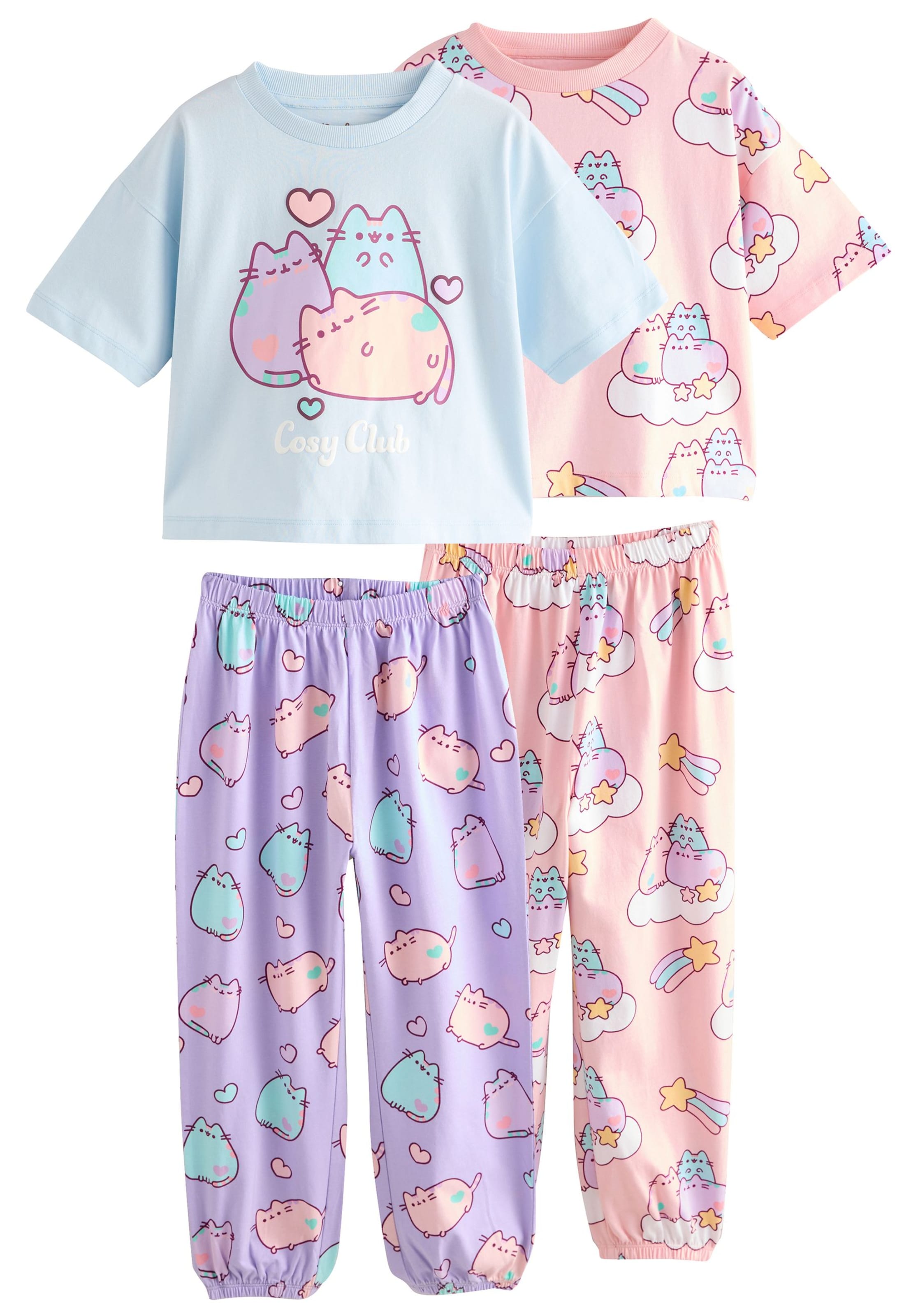 Next Schlafanzug 'Pusheen' in Blau: Vorderseite