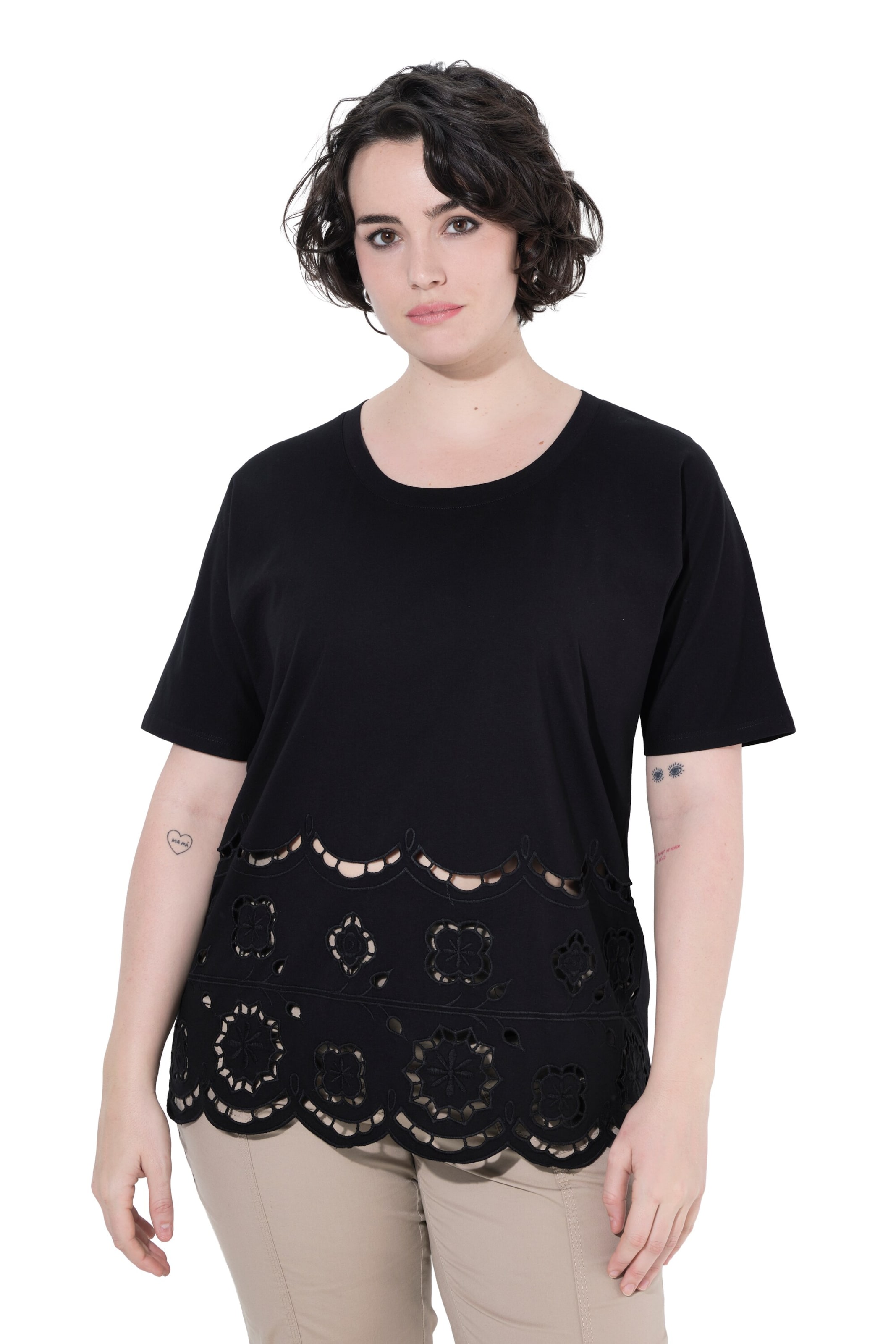 Ulla Popken Shirt in Schwarz: Vorderseite