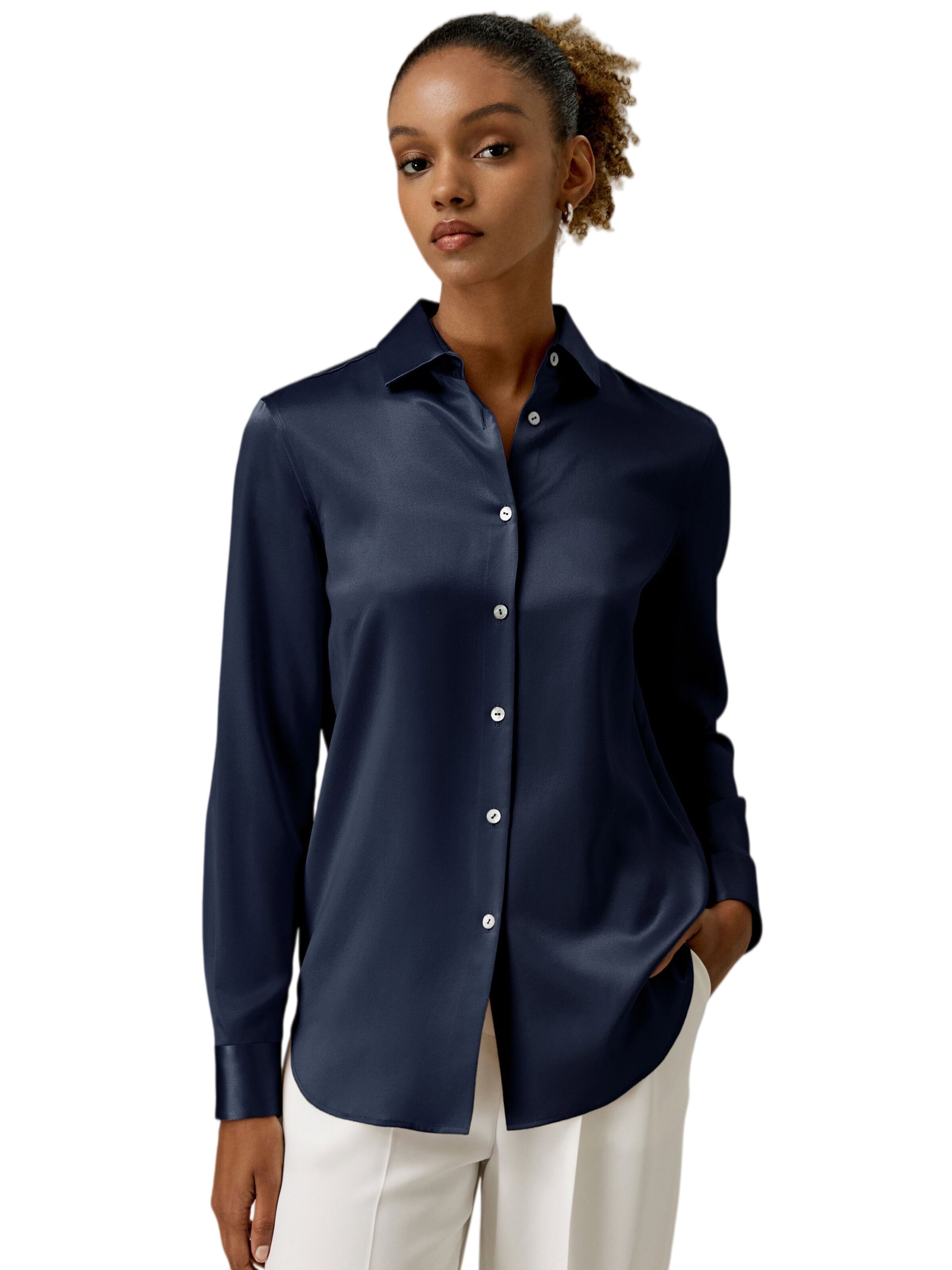 Lilysilk Blouse in Blauw: voorkant