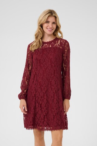 Cream Dress 'Kit' in Red: front