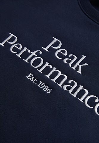 PEAK PERFORMANCE Sweatshirt 'Original Crew' in Blauw