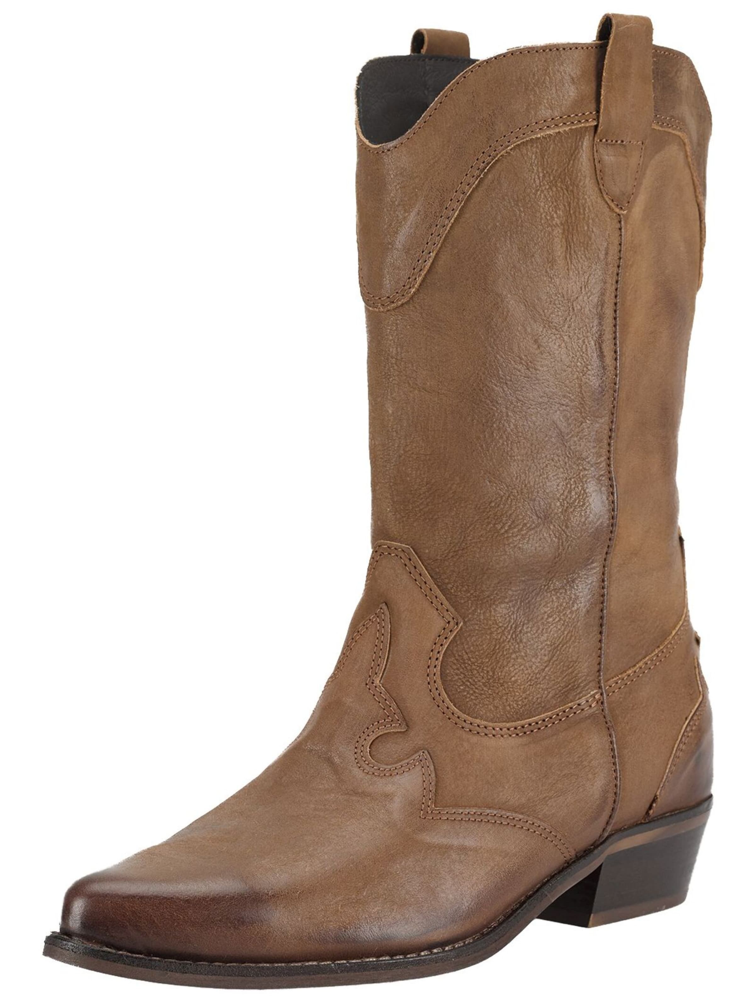 Felmini Wide Fit Cowboy Boots in Brown: front