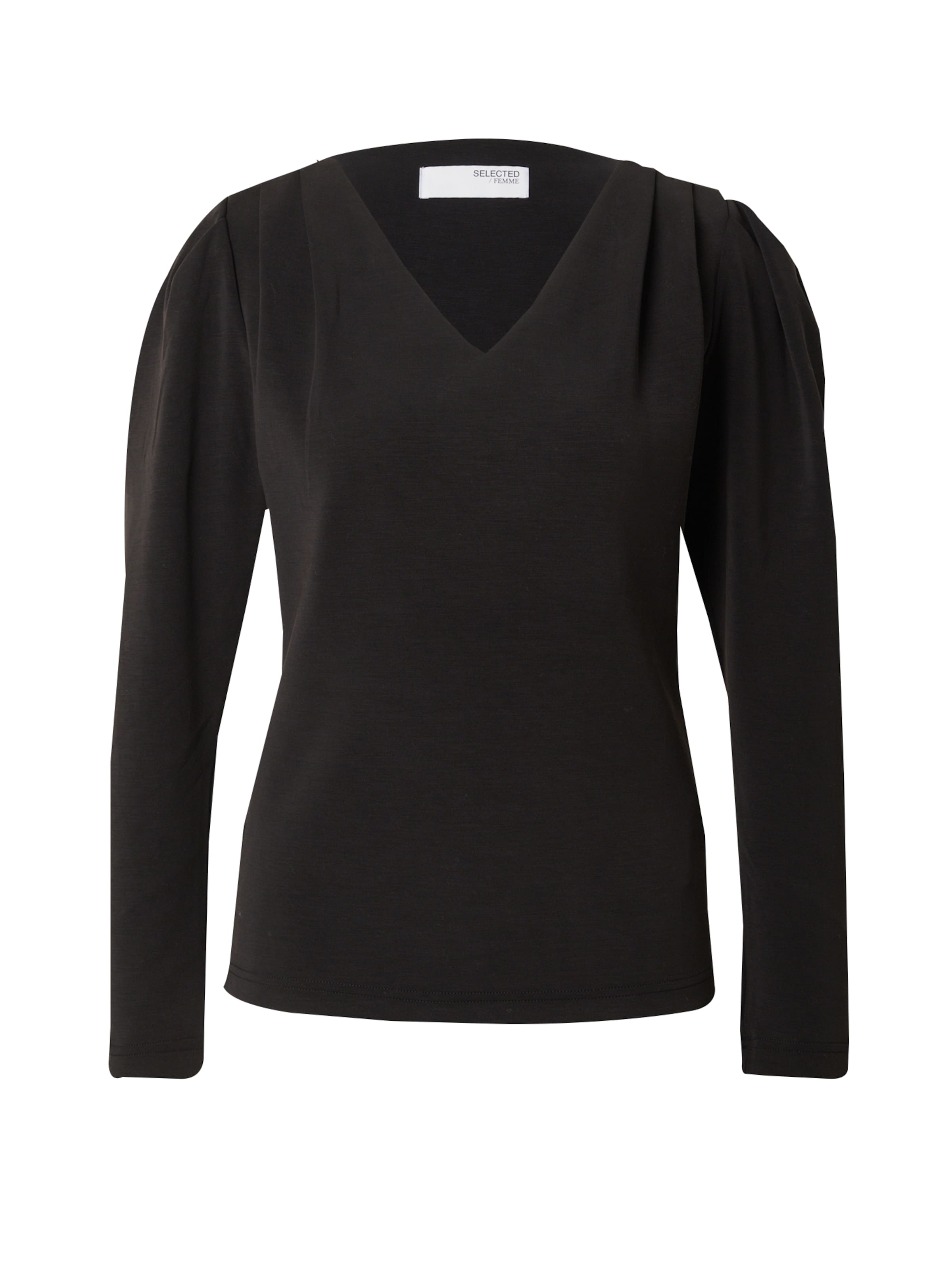 SELECTED Tričko 'FENJA' - Čierna: predná strana