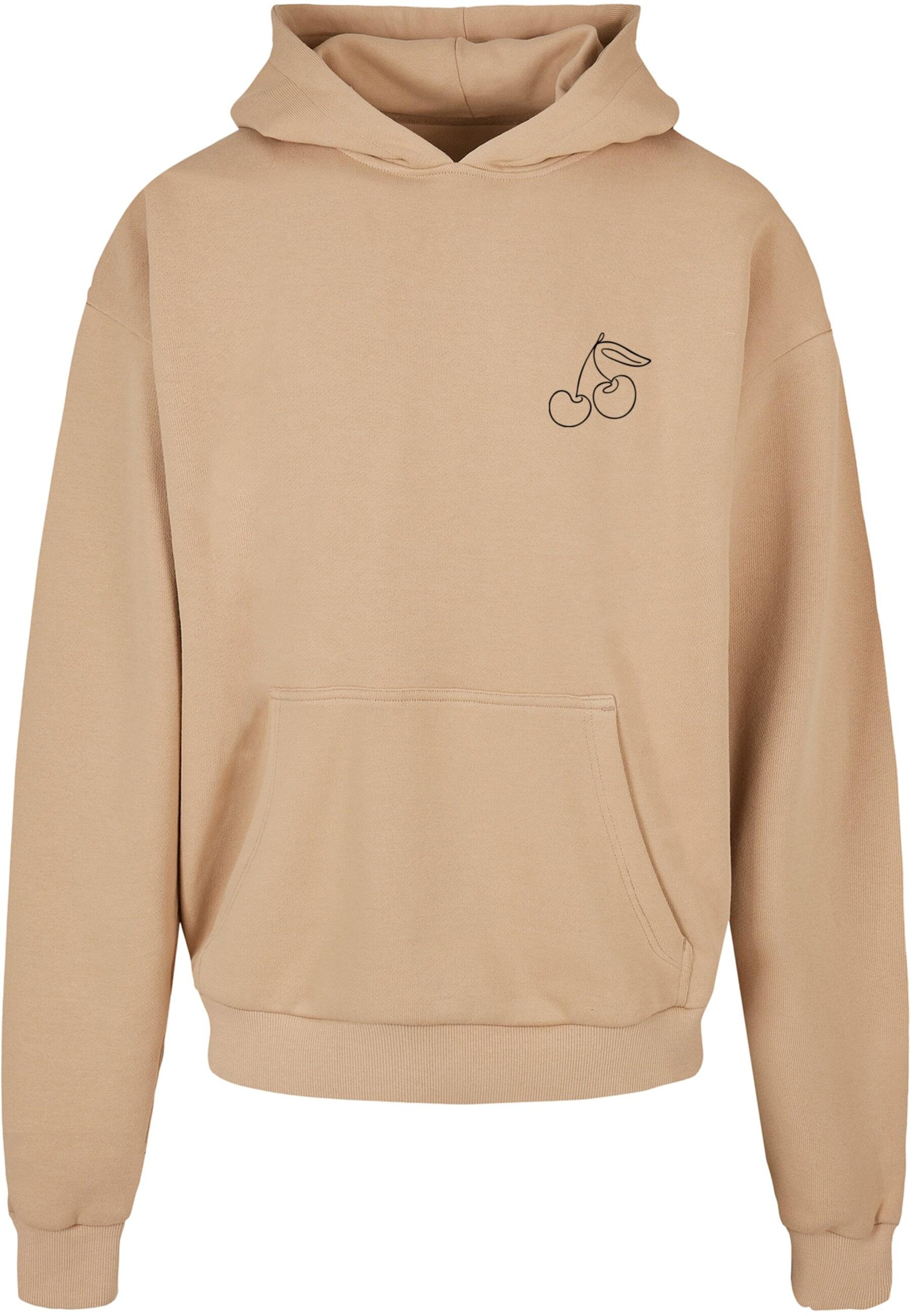 Merchcode Sweatshirt 'Cherry' in Beige: voorkant