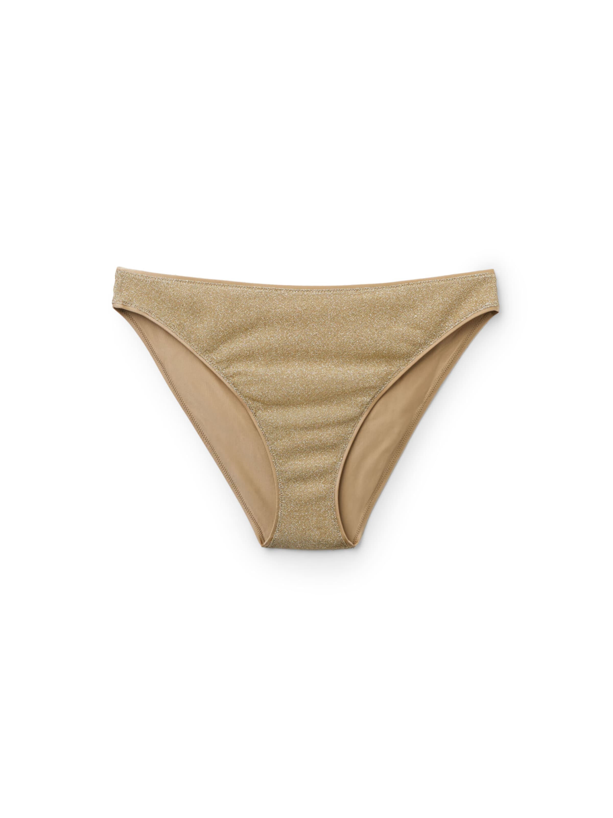 CALZEDONIA Bikini Bottoms 'Metallic Glow' in Beige: front