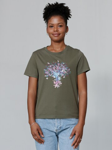 Watapparel Shirt ' Tree of life ' in Green: front