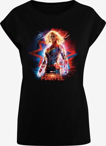 ABSOLUTE CULT Shirt 'Captain Marvel - Poster' in Black: front