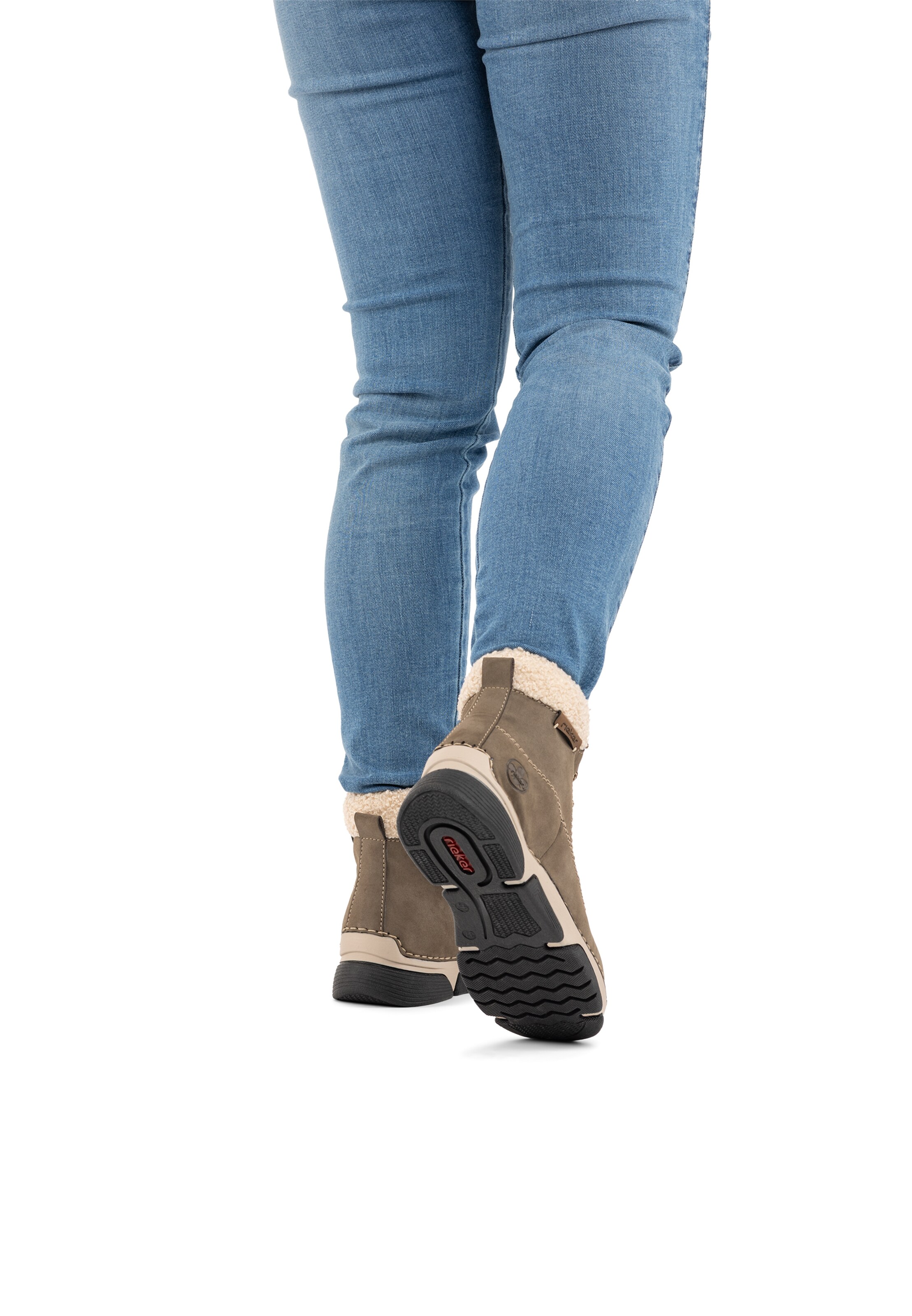 Bottes à lacets ' 45925 ' Rieker en beige : devant