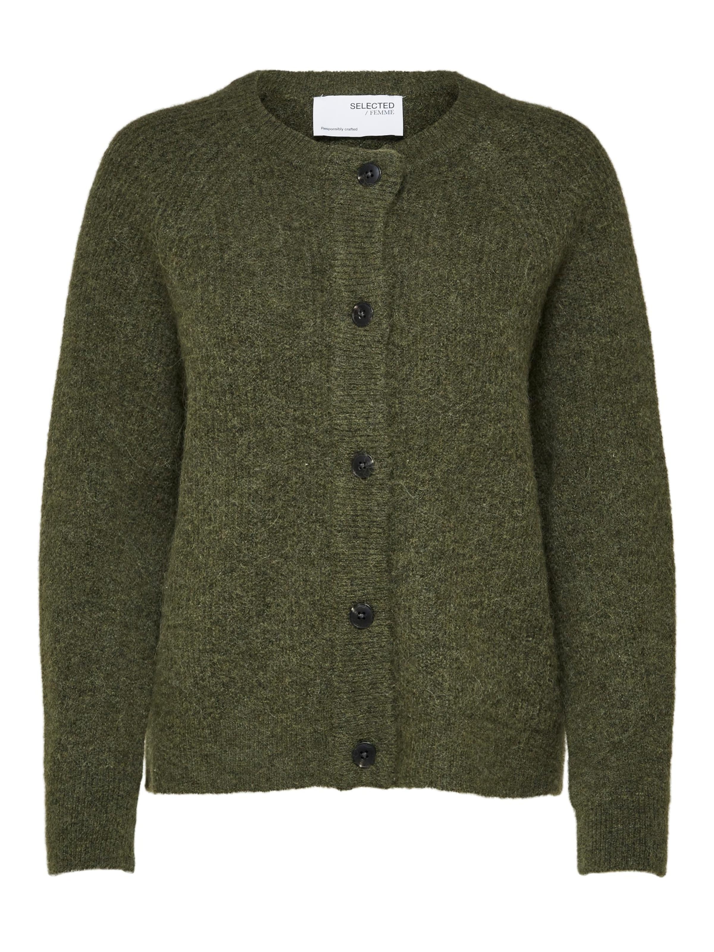 SELECTED Πλεκτή ζακέτα &#x27;Lulu&#x27; σε πράσινο: μπροστά