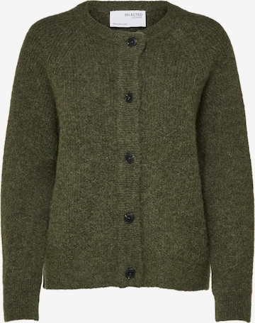 Cardigan 'Lulu' SELECTED FEMME en vert : devant