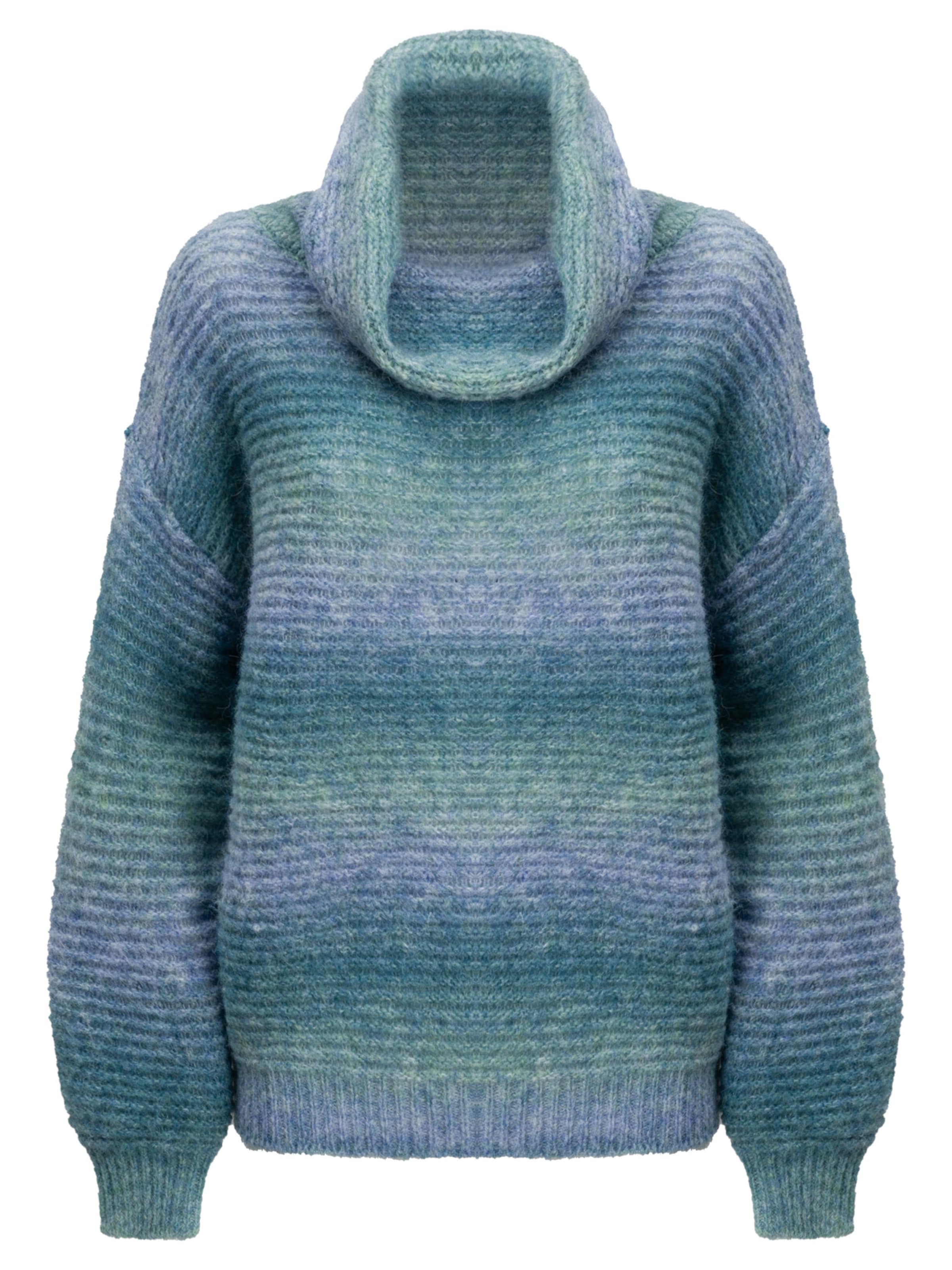 Influencer Pullover in Blau: Vorderseite