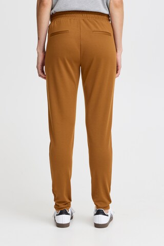 Effilé Pantalon à pince 'Kate' ICHI en marron