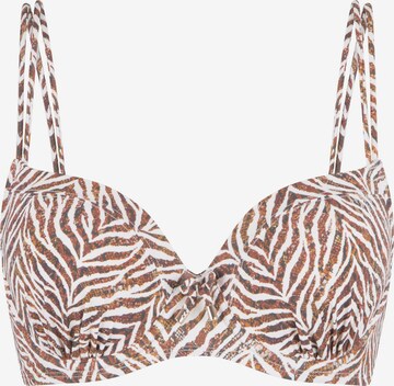 LingaDore T-shirt Bikini Top in Brown: front