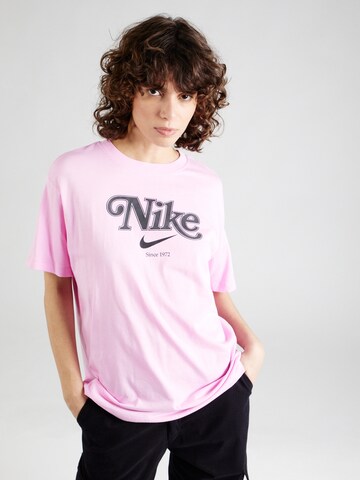 Tricou supradimensional de la Nike Sportswear pe roz: față