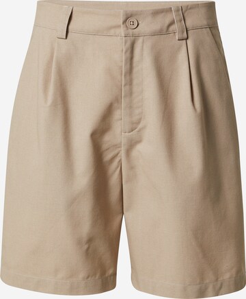 DAN FOX APPAREL Regular Bandplooibroek 'Oskar' in Beige: voorkant